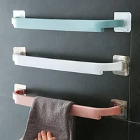 Self-adhesive Towel Holder Rack Wall Mounted Towel Hanger Bathroom Towel Bar Shelf Roll Holder Hanging Hook Bathroom Organizer 1
