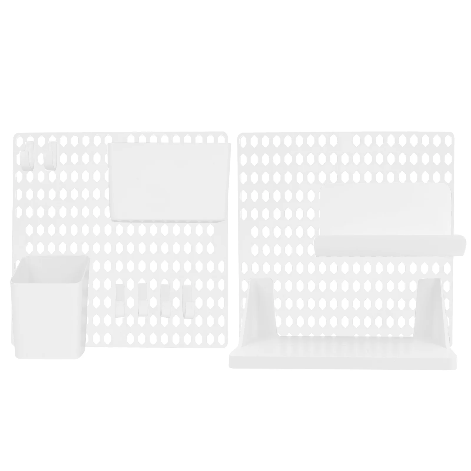 

Storage Rack Adhesive Pegboard Organizer Hanging Wall Desk Accessories Bracket Display Punch Free Plastic Combinations Kit