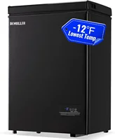 Chest Freezer with Electronic Panel, Accurate Temperature Display to 1 ℉, Black Deep Freezers with 2 Removable Baskets, Compact 1