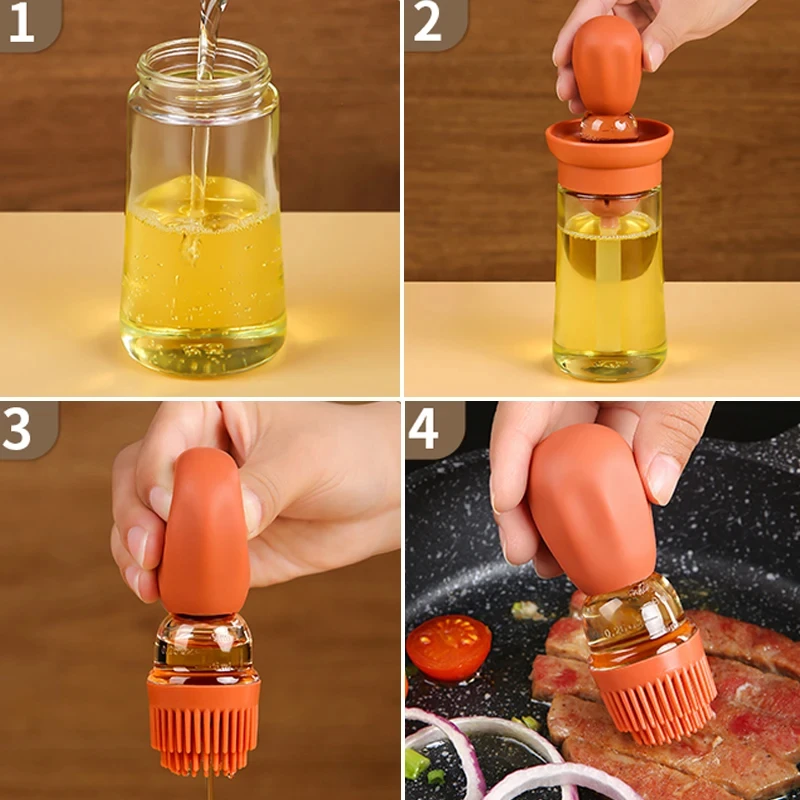 Description Picture 5 of itemKitchen Silicone Oil Bottle Oil Brush Baking Barbecue Grill Oil Brush Dispenser Pastry Steak Oil Brushes Kitchen Baking BBQ Tool