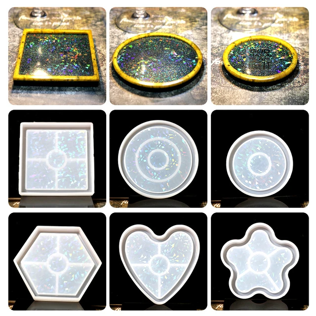 Holographic Silicone Molds Resin  Silicone Resin Coaster Molds - Resin  Molds - Aliexpress