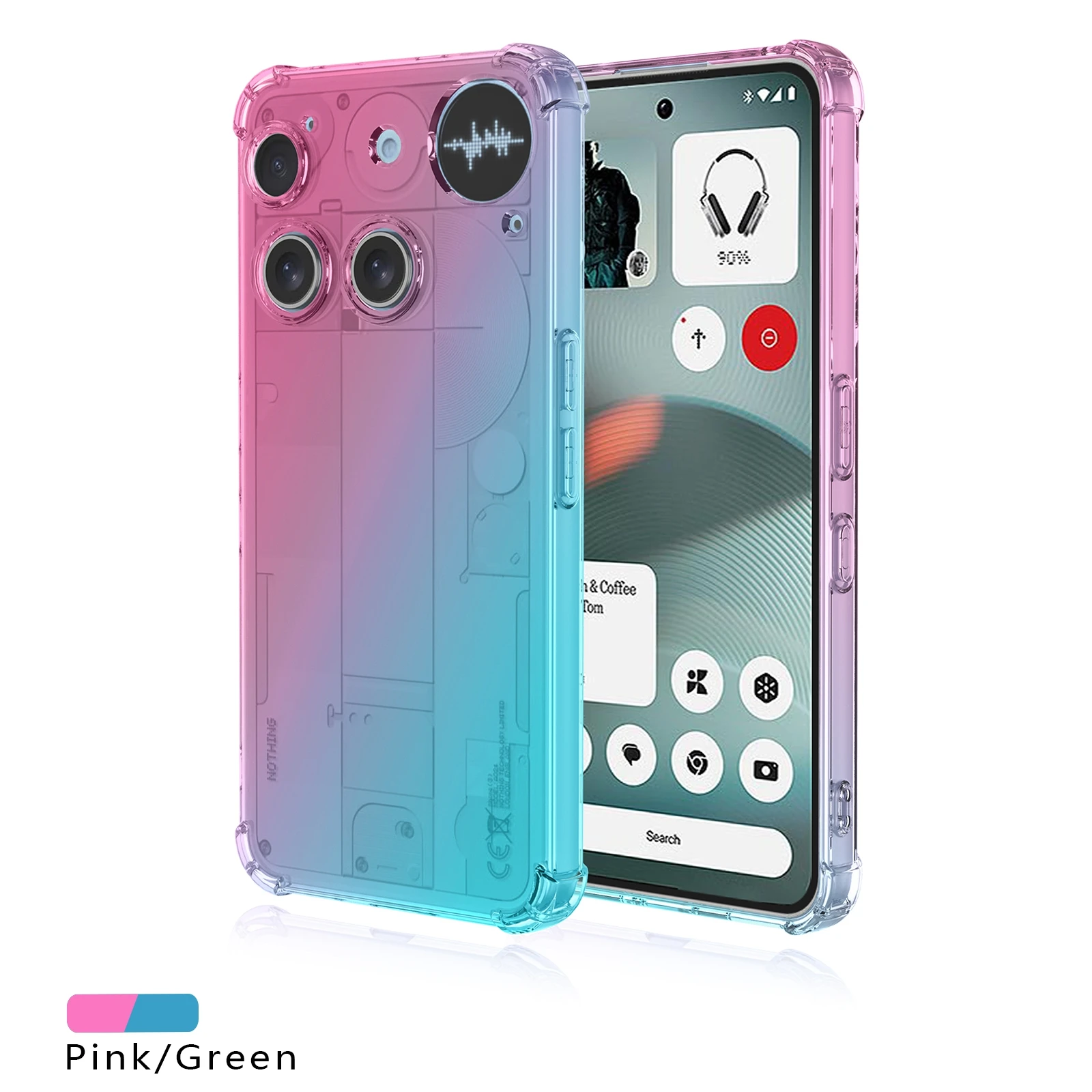 Airbag Shockproof Gradient Transparent TPU Protective Case - Back Shell Cover