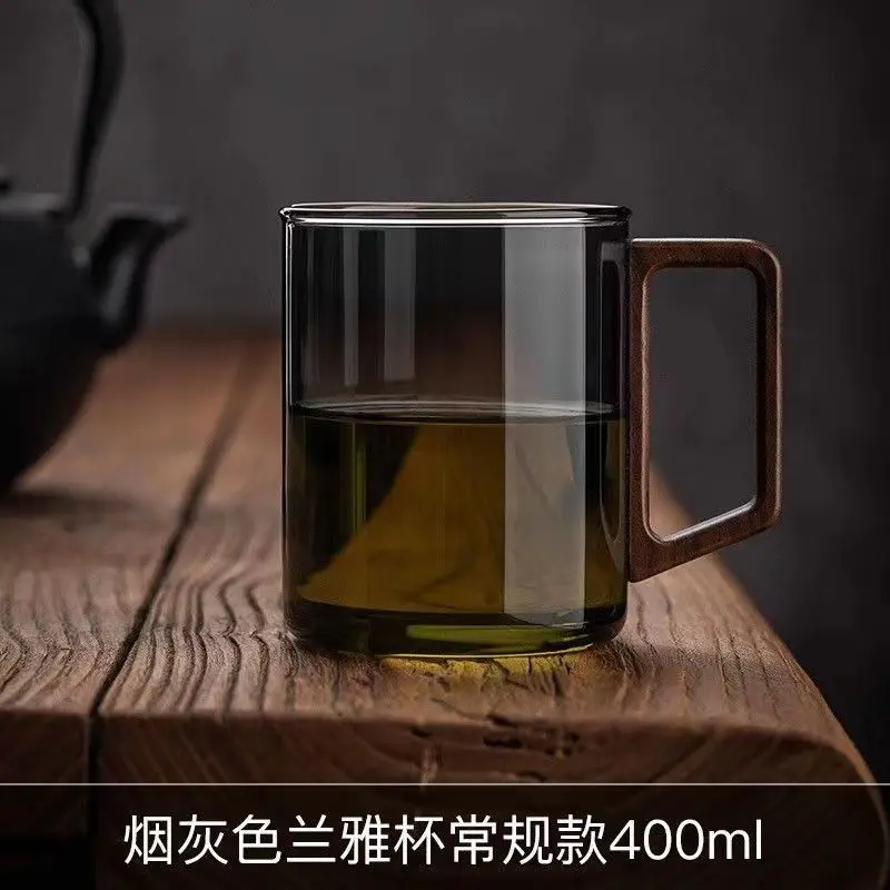 Tazza da tè in vetro resina con coperchio e manico colino 500