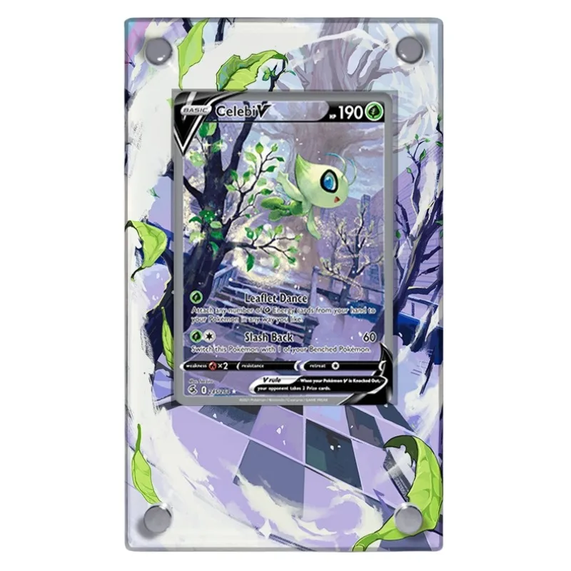 

Pokemon PTCG Celebi V Acrylic Extended Painting Self Made Card Brick Anime Classics Game Collection Cards Display Stand Toy