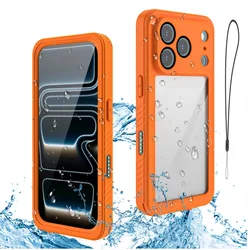 Shellbox Professional Waterproof Phone Case - 360° Full Coverage, Shockproof & Dustproof, IP68 - Rated - iPhone 17 Pro (Orange)