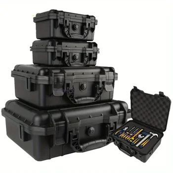 1pc Waterproof Hard Carry Case Bag Tool Case With Pre-cut Sponge Storage Box Safety Protector Organizer Hardware Toolbox 1