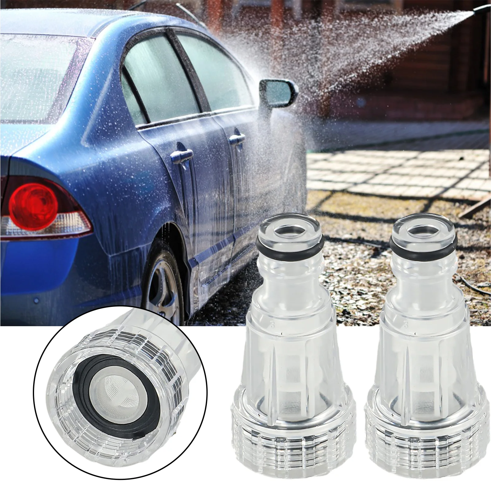 2 PCS High-Pressure Car Clean Washer Water Filter Connection Fitting Tool Connection Accessories For Water Filter 3