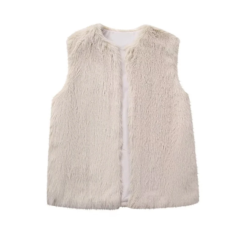

Women Autumn Winter Faux Fur Warm Vest Coat
