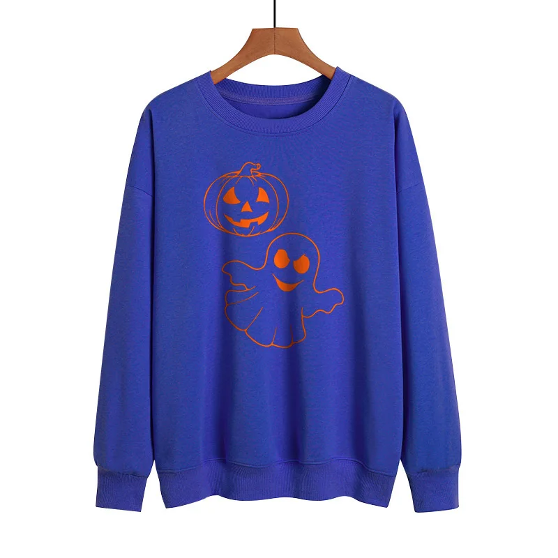 YRYT 2023 Autumn and Winter New Men's and Women's Tops Halloween Pumpkin Ghost Print Hoodie Trend Sports Hoodie