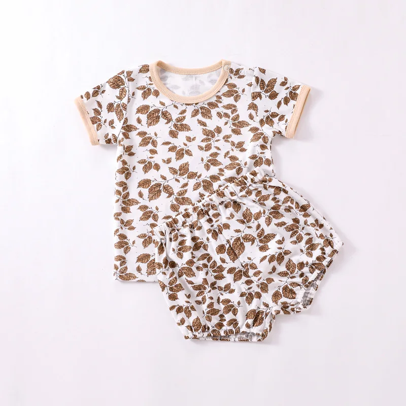 6-36M Newbron Kid Baby Boys Girls Clothes set Summer Short Sleeve Top and Shorts set Print 2pcs Outfits Toddler Home wear
