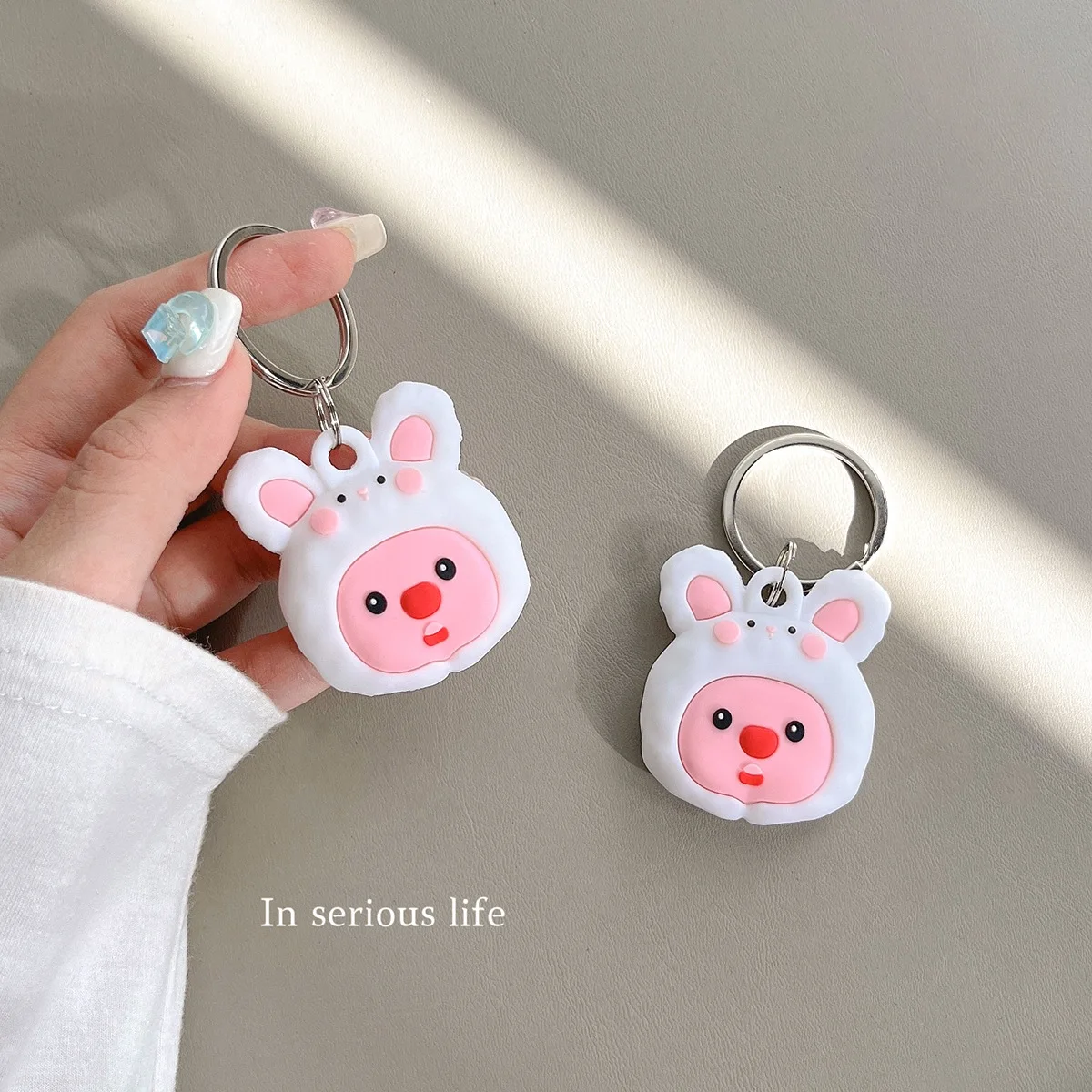 

For Apple Airtags Case,3D Cartoon Rabbit Beaver For Airtag Tracker Locator Device,Soft Silicone Protective Case Cover Keychain