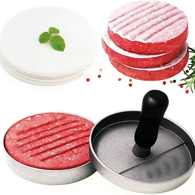 100Pcs 11CM Round Hamburger Pressure Meat Paper Oil Blotting Paper Oven Grill Sheet Patty Separation Kitchen Tools