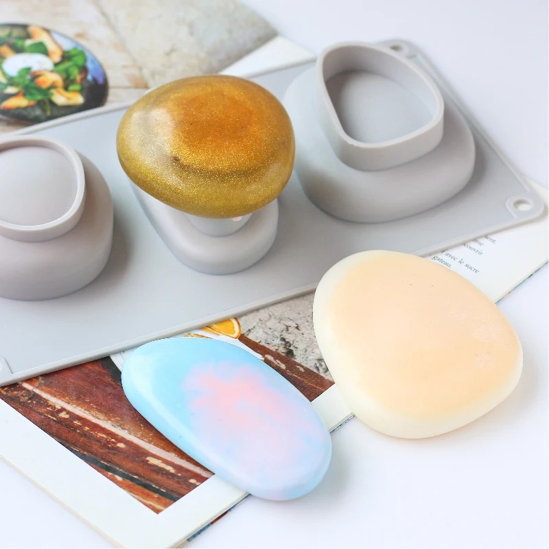 3 Holes Soap Molds Soap Making Stone Arc-shaped Diy Handmade Making Tool Silicone Mould Bathroom Supplies