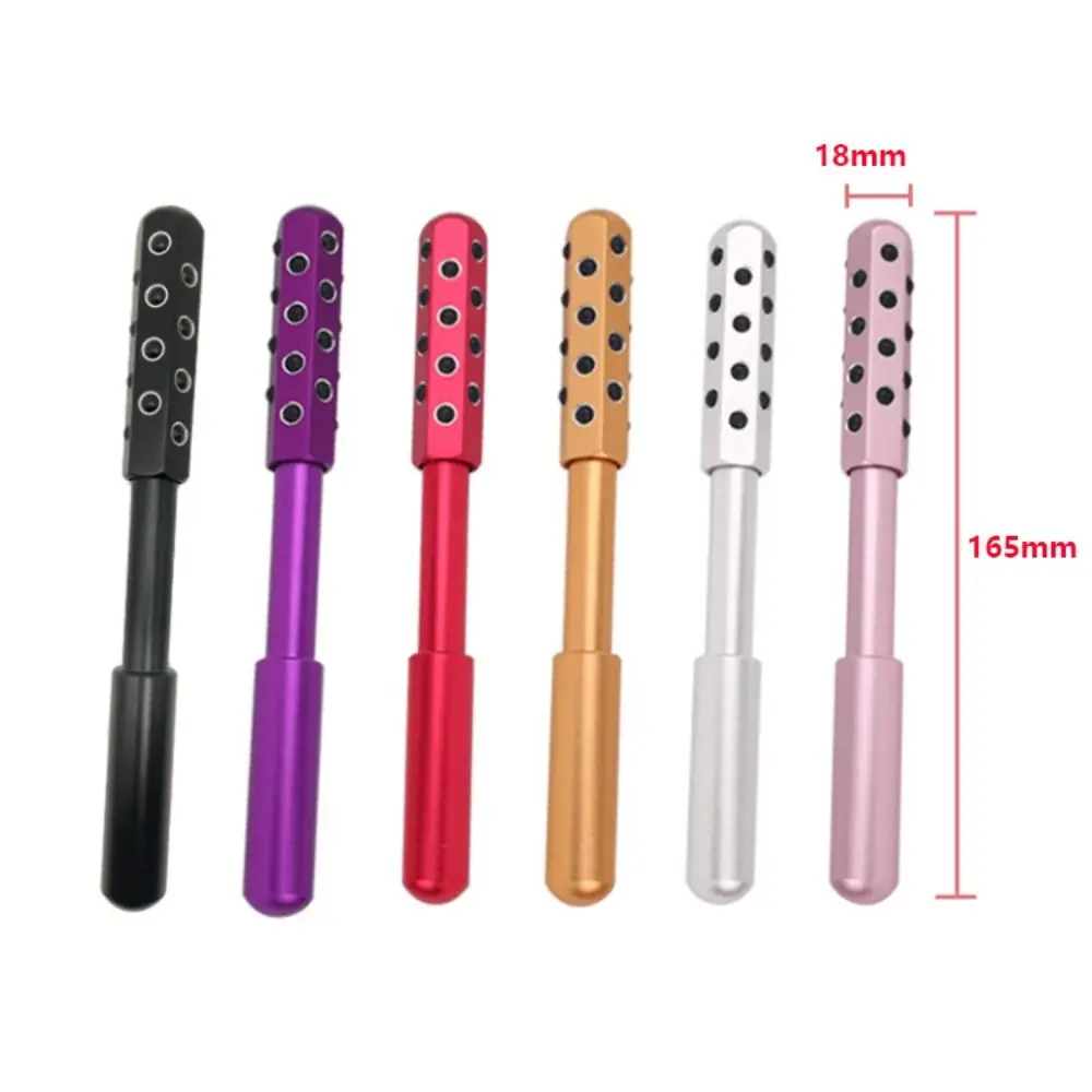 Alloy Gua Sha Face Roller Anti-Aging Lift Firm Skin Radiance Roller Tighten Skin 30 Germanium Stones Acupoint Roller Stick