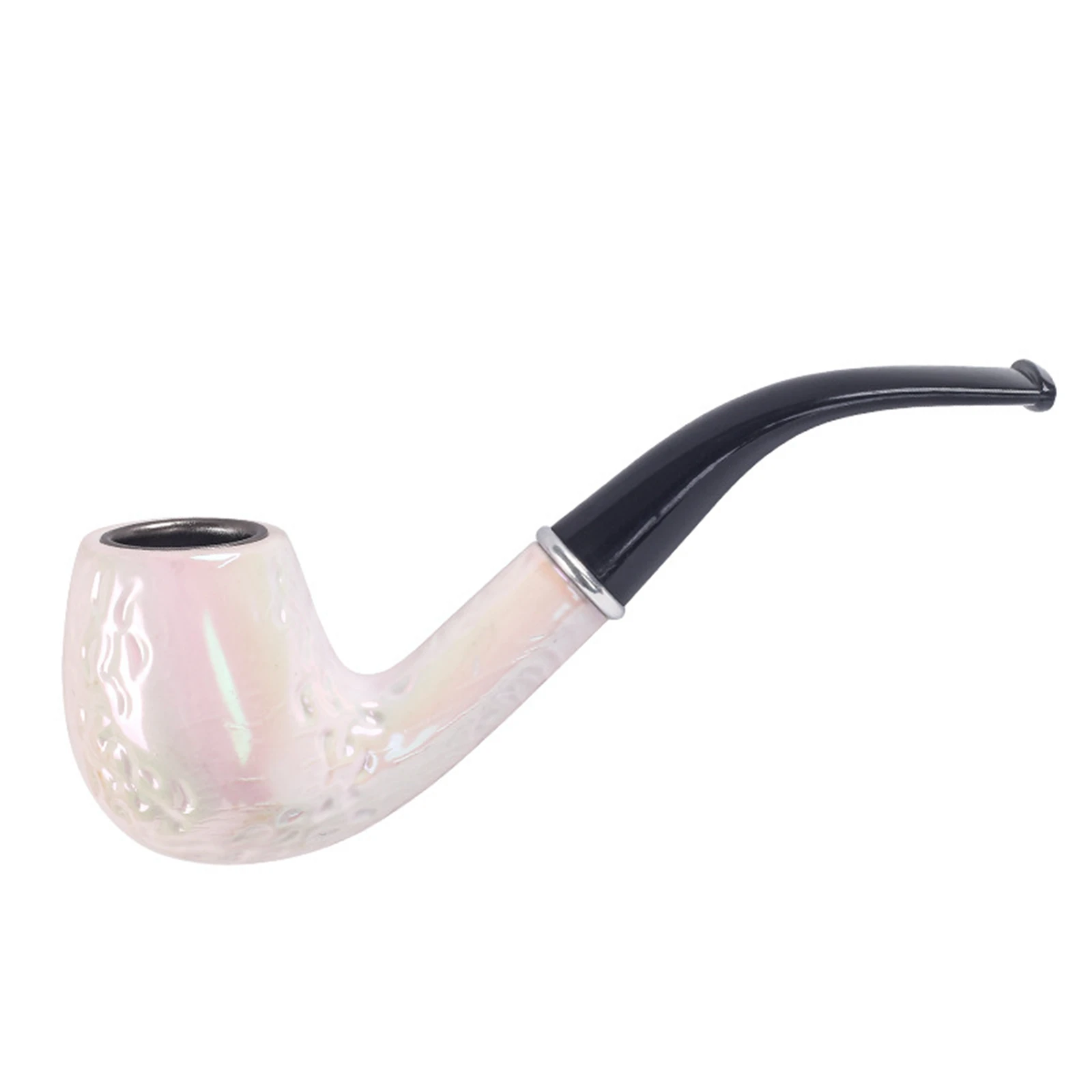 Resin Wooden Tobacco Pipe Curved Filter Tobacco Pipe Smoking Accessories 1pc