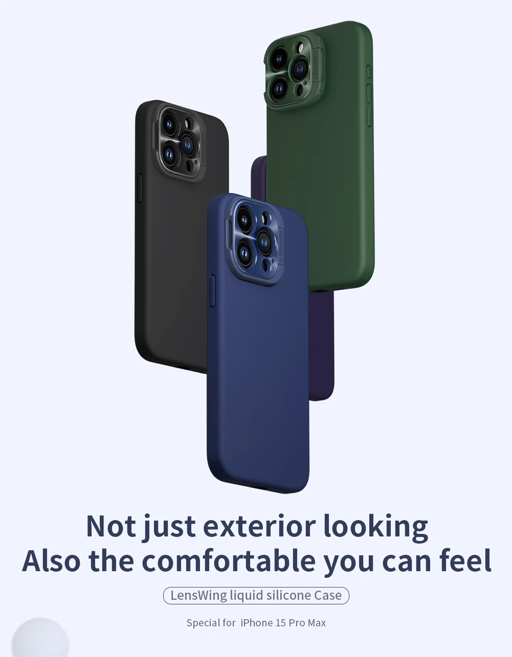 For iPhone 15 ProMax Case Nillkin Lens Wing Magnetic Case Camera Protection Case Liquid Silicone Magsafe Cover For iPhone 15 Pro