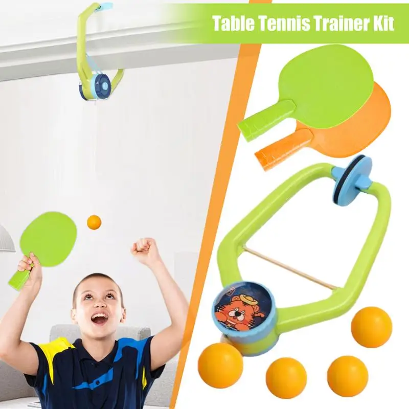Doorway Game Pingpong Trainer Door Pong Game For Kids With Racket And Balls Portable Table Tennis Trainer Set For Home School