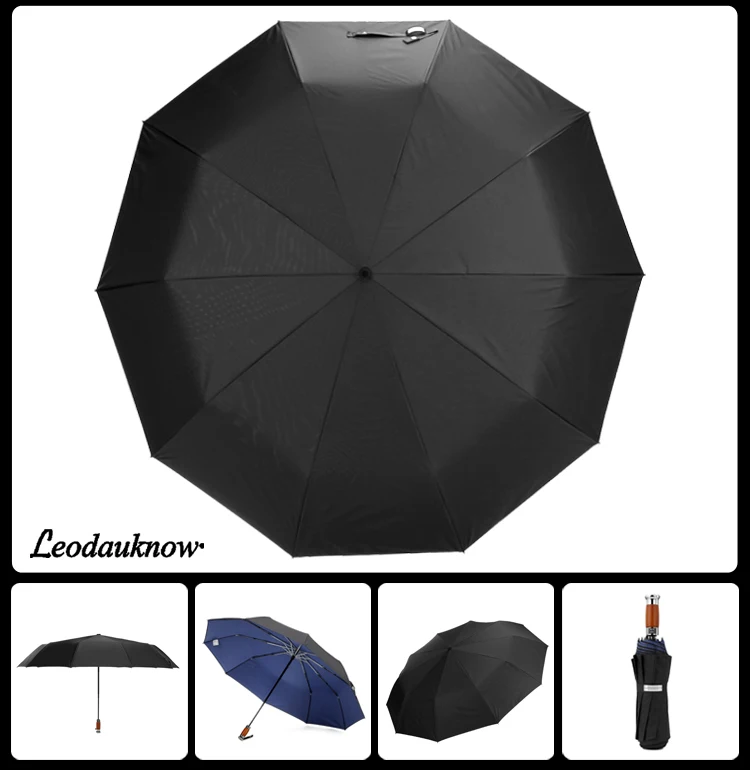 125cm Automatic Double Layer 3Fold Windproof Outdoor Umbrella for Men and Women