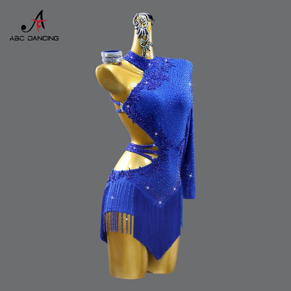 Blue Dress New Latin Dance Suit Party Costumes For Women Girls Competition Parties Ballroom Practice Dancewear Prom Clothes dance dress