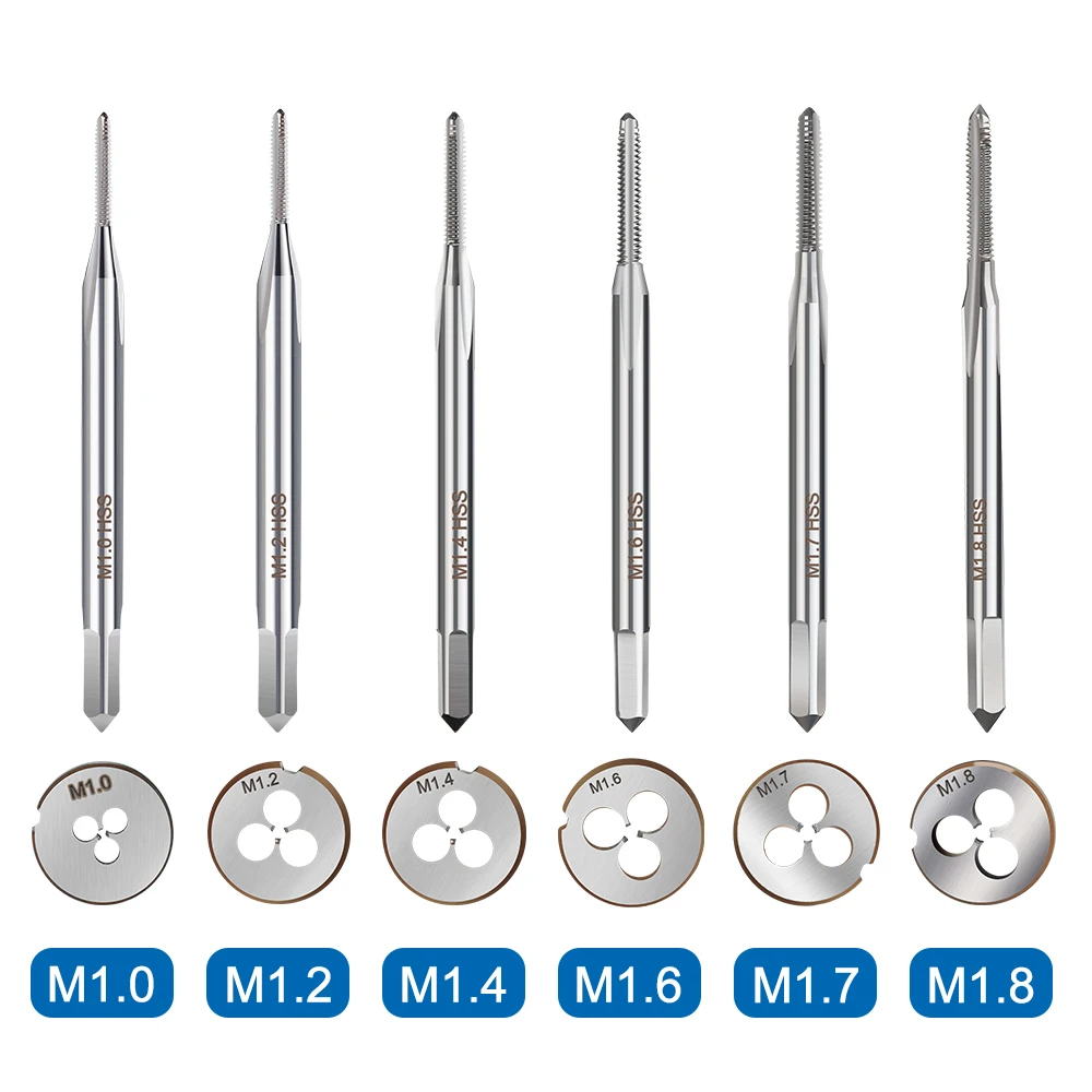 Description Picture 4 of itemXCAN Thread Tap Die Mini Metric Screw Tap Die HSS Steel Micro Machine Tap Drill Bit Hand Threading Tapping Tools M1-M2