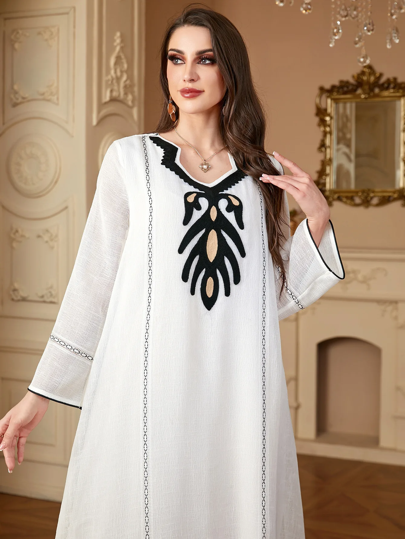 فستان رمضان المغرب المطرز للنساء فساتين الحفلات الإسلامية عبايات جلابية دبي عيد الإسلام فيستدوس السعودية رداء طويل