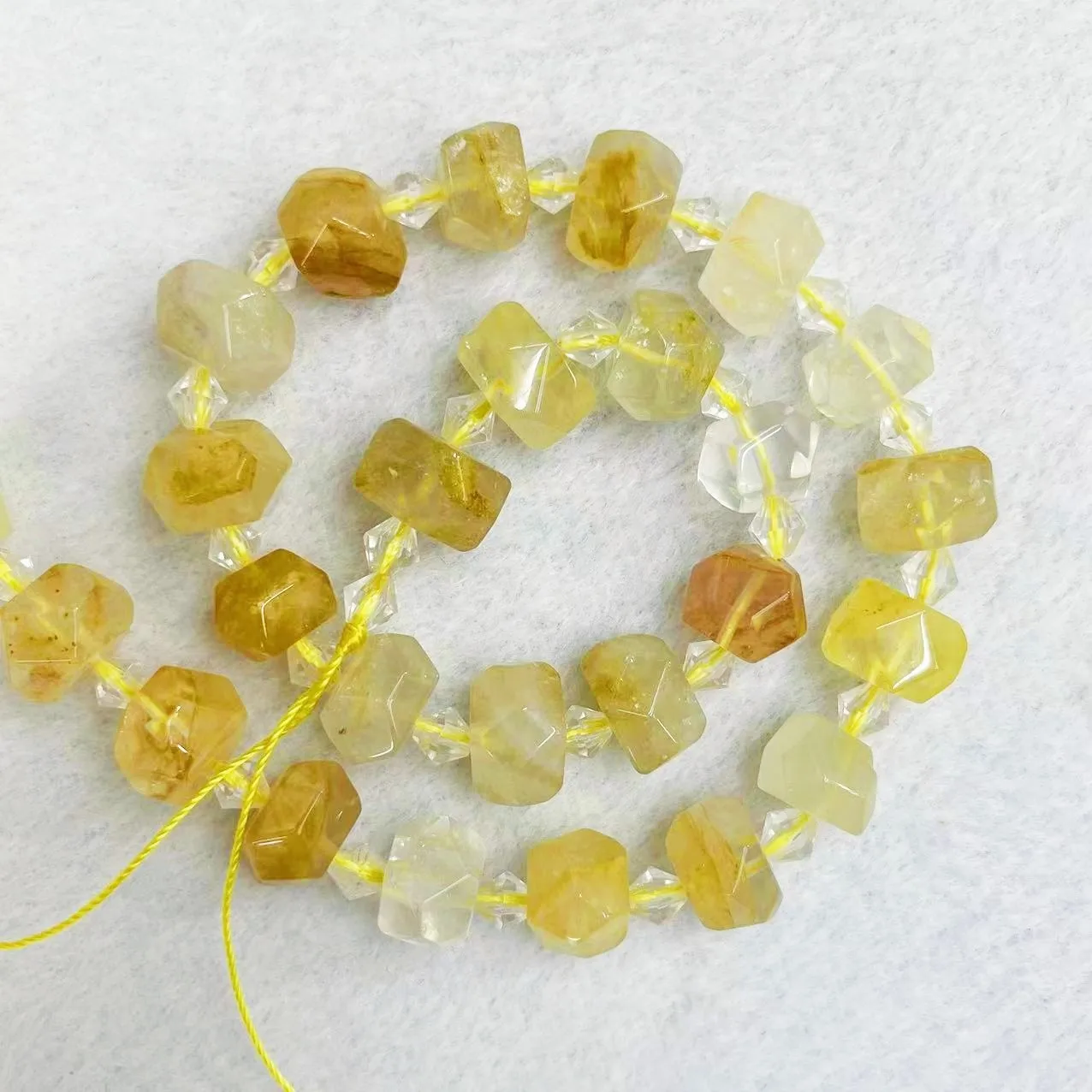 High Quality Natural Yellow Gum Flower Stone Crystal Beads Yellow Loose Faceted Spacing Noble Charm Beads Gem DIY Jewelry Making