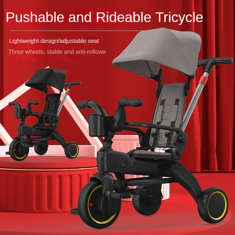 New Baby Stroller Lightweight Folding Children's Tricycle Two-way Seat Multifunctional Children's Pedal Car Baby Riding Toy