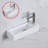 Small Size Mini Tabletop Basin Washbasin Wall Mounted Washbasin Small Wall Mounted Basin Extremely Narrow and Slender 3