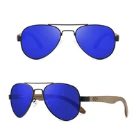 GCV 2022, новые деревянные солнцезащитные очки-пилоты ручной работы, поляризационные мужские очки, UV400, защитные зеркальные очки, ореховые деревянные Óculos G369 — изображение 3