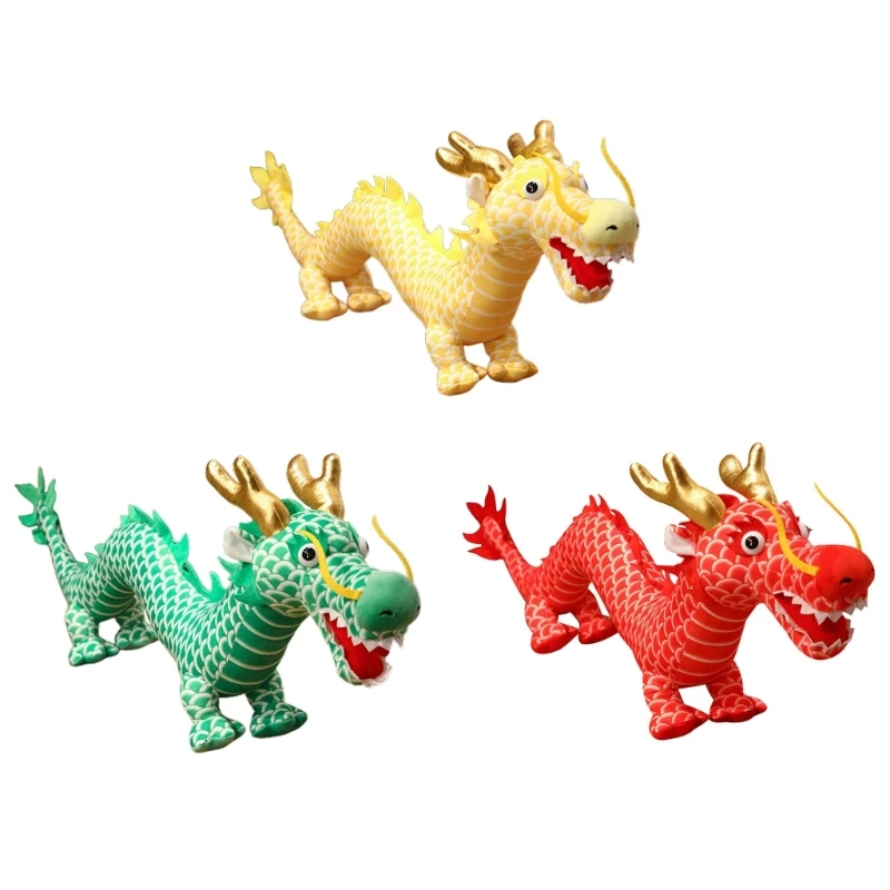 Chinese Dragon Toy Novelty Stuffed Animal Toy for Chinese New Year Party Cool Gift Hugging Chinese Loong pvc material animal toys action figures flying magic dragon dinosaurs chinese dragon model xmas gift collection decor toy