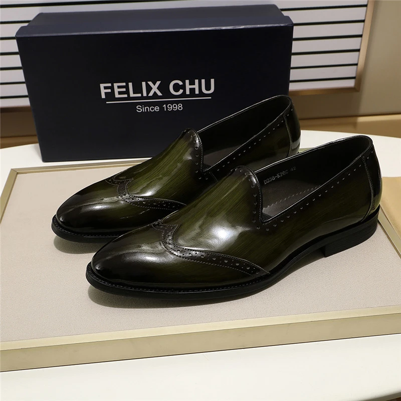 Mocasines lisos de charol para hombre, zapatos de vestir con punta de ala, sin cordones, punta estrecha, para fiesta, color negro y verde, 2022|Zapatos formales| - AliExpress