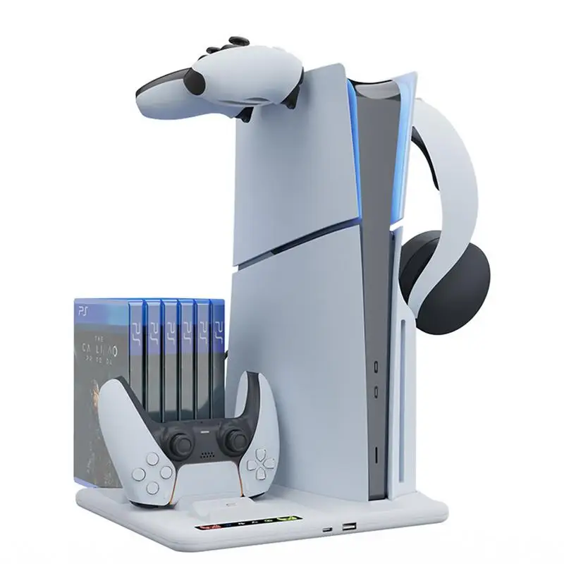 Per Ps5 Slim Vertical Stand Controller Dock Di Ricarica Ventola Di Raffreddamento Per Sony Playstation5 Play Station Ps5 Accessori Per Console Slim