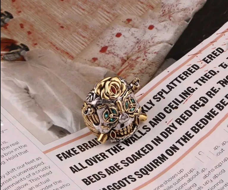 2022 Expendables Stallone Retro Skull Lucky Opening Ring Trend Movie Peripheral Thumb Ring 3