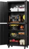 Metal Garage Storage Cabinet with Wheels,Steel Tool Rolling Cabinets with Lock Door and Adjustable Shelves fro Home 1