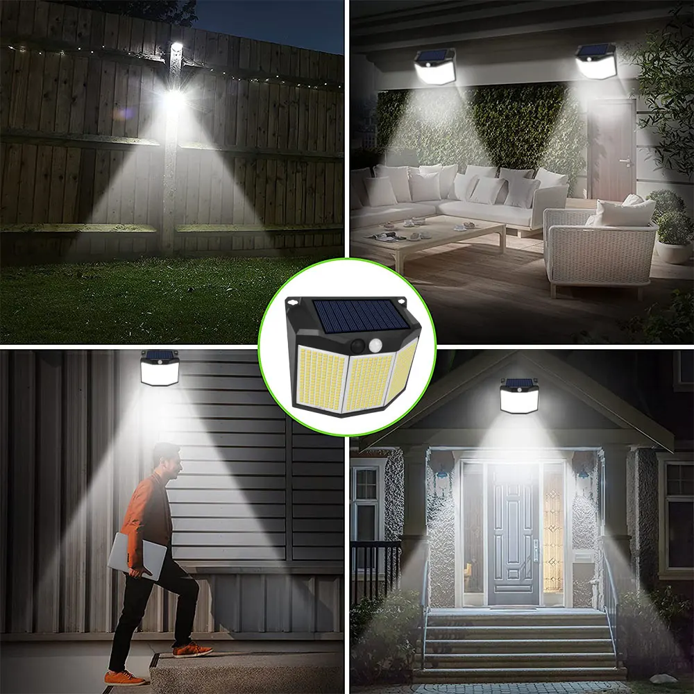 1/2/4 PCS 432 LED Solar Lights Outdoor Motion Sensor Waterproof Solar Wall Lamp 3 Modes Solar Security Light for Garden Patio 5