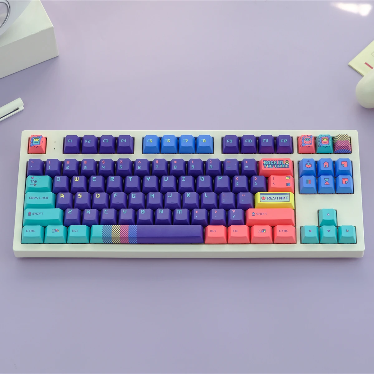 Chaves Gmk de Volta no Jogo Keycaps Cherry Perfil Pbt Tintura Sublimação Gameboy Keycap para mx Switch 61 64 68 75 87 104 980 129