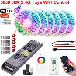5050 RGB LED Strip Waterproof 5M 10M 15M 20M 30M DC 12V RGBW RGBWW LED Light Strips 60led add Controller Power Amplifier Rated 4