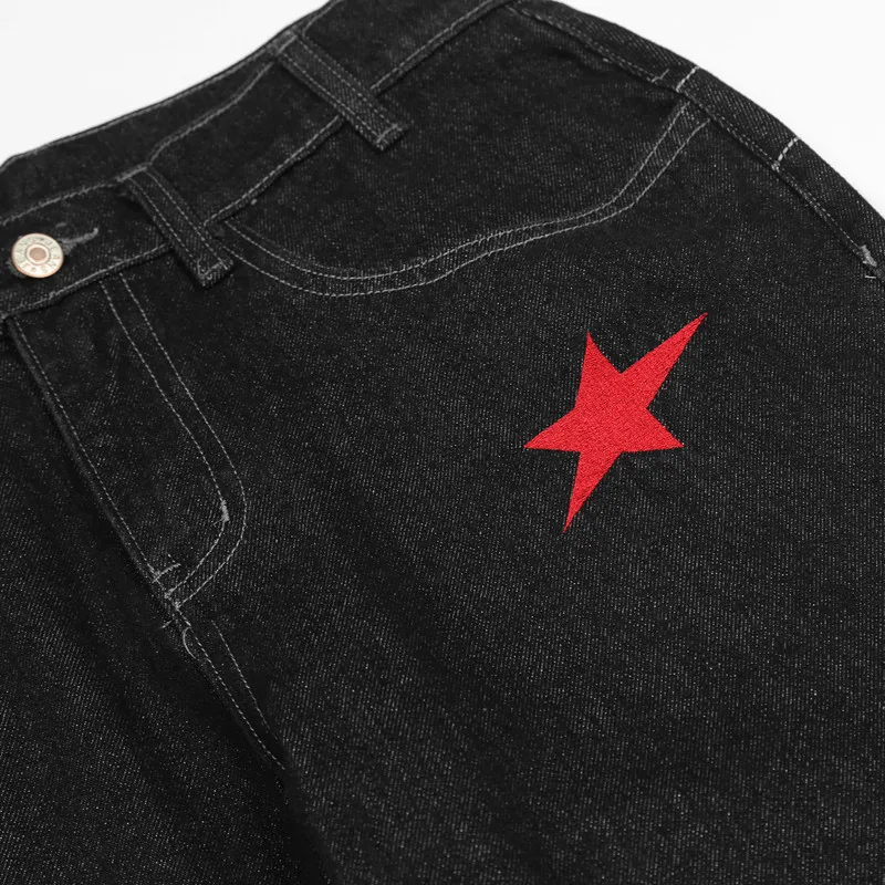 2024 Star Letter Embroidery Y2K Streetwear Baggy Jeans Pants For Men Clothes Straight Luxury Cotton Long Trousers Pantalon Homme 5