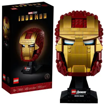 Lego Marvel Super Heroes Iron Man Helmet for Children Building Blocks Toys for Marvel Movie Fans Birthday Gift 76165 18+
