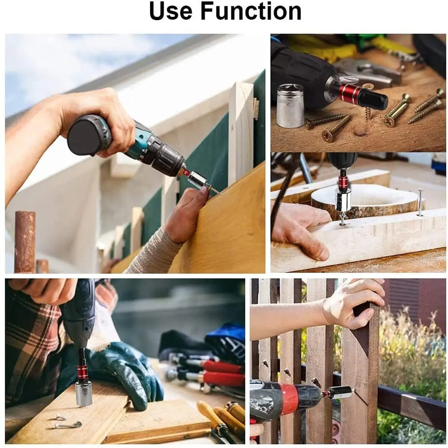 Impact Driver Socket Extension Adapter Extended Converter Power Drill Hex To High Speed Nut Male Square Wrench 1/4 3/8 1/2 4
