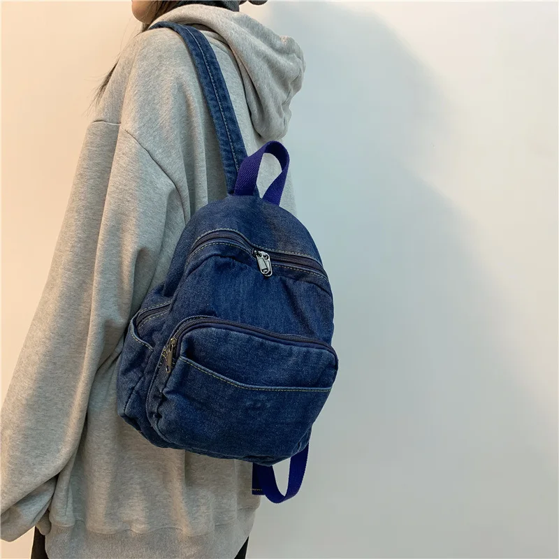 Small Mini 11 inch Fashion Backpack Purse Travel (Denim Blue)