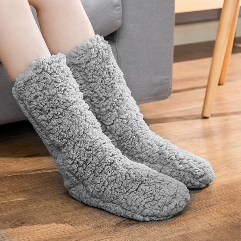

Floor Socks Women Autumn and Winter Velvet Coral Fleece Socks Sleep Home Slippers Snow Socks Confinement bear Carpet Socks