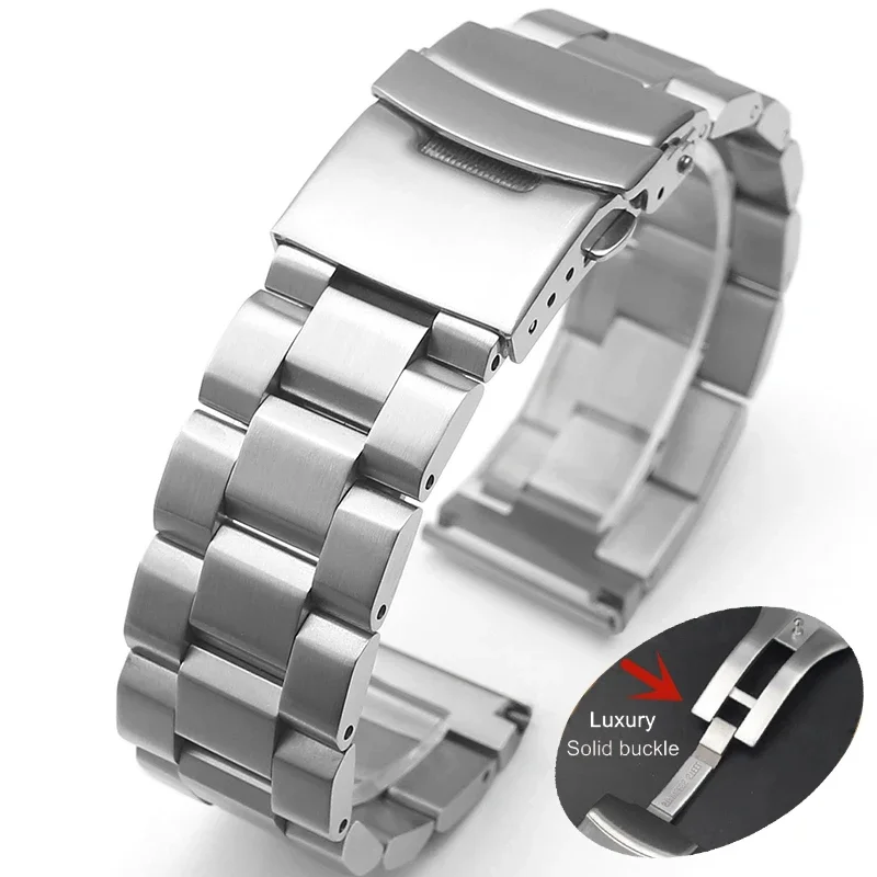 

18mm 20mm 22mm 24mm Solid Buckle Metal Strap Stainless Steel Bracelet for Samsung Watch 3 Band for Huawei Watch Luxury Wristband