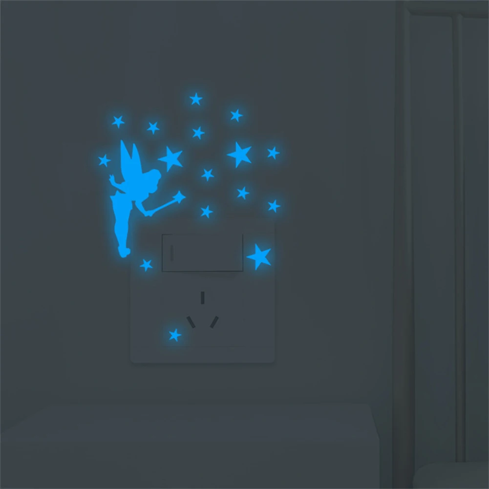 Luminous Switch Stickers Cartoon Cat Luminous Switch Stickers Removable Decorative Decals For Children Room Living Room Bedroom Decoration