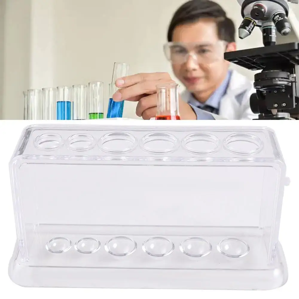 

Scientific Experiment Clear Transparent 6 Holes 16.7*8*3cm Test Tube Holder Test Tube Rack Burette Shelf Test Tube Stand