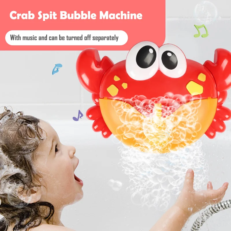 Electric Crab Bubbles Machine Kids Bath Bubble Frog Swimming Pool Bathroom Water Play Baby Bath Toy Bathtub Toys for Children 2
