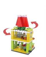 To Assemble Mini City Commercial Street Decoration Model Compatible With Building Blocks for Children's Educational Toys 2