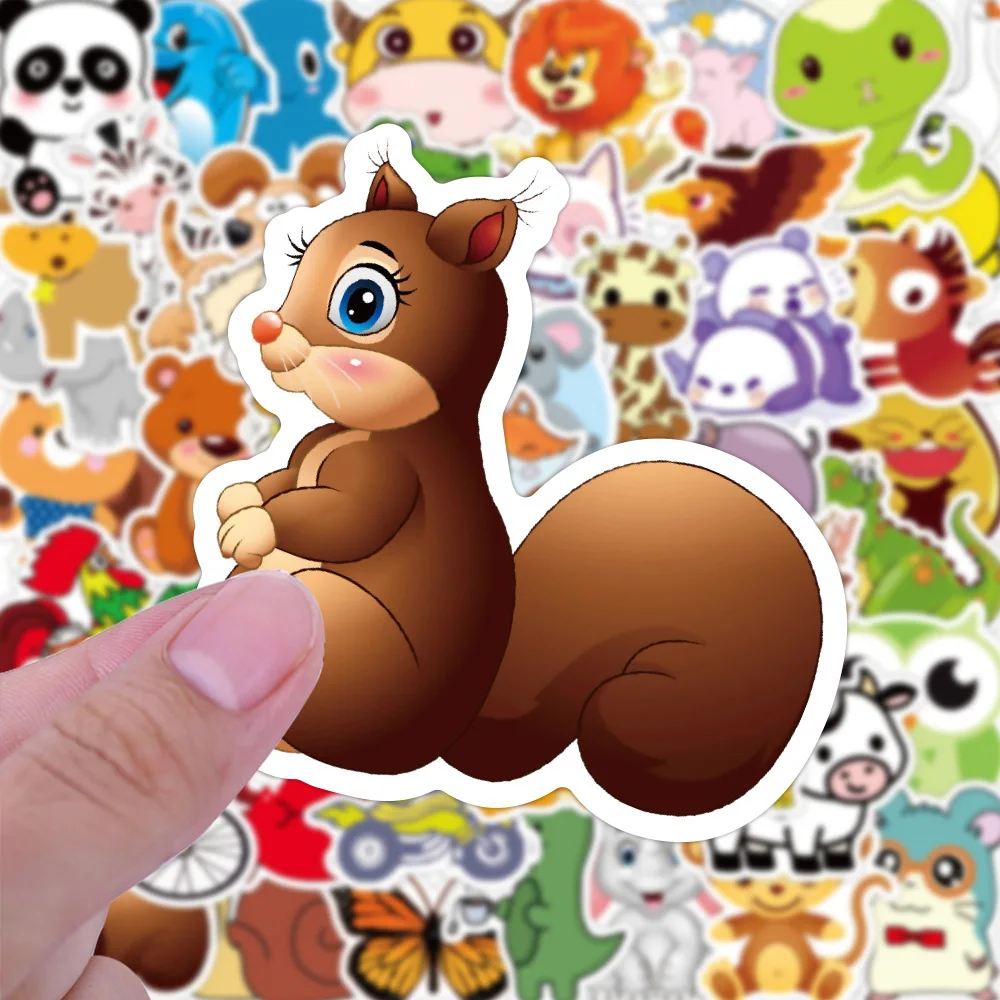 

10/30/50pcs Cute Mixed Animal Stickers Phone Case Notebook Skateboard Laptop Kawaii Cartoon PVC Sticker Decals for Kids Gift Toy