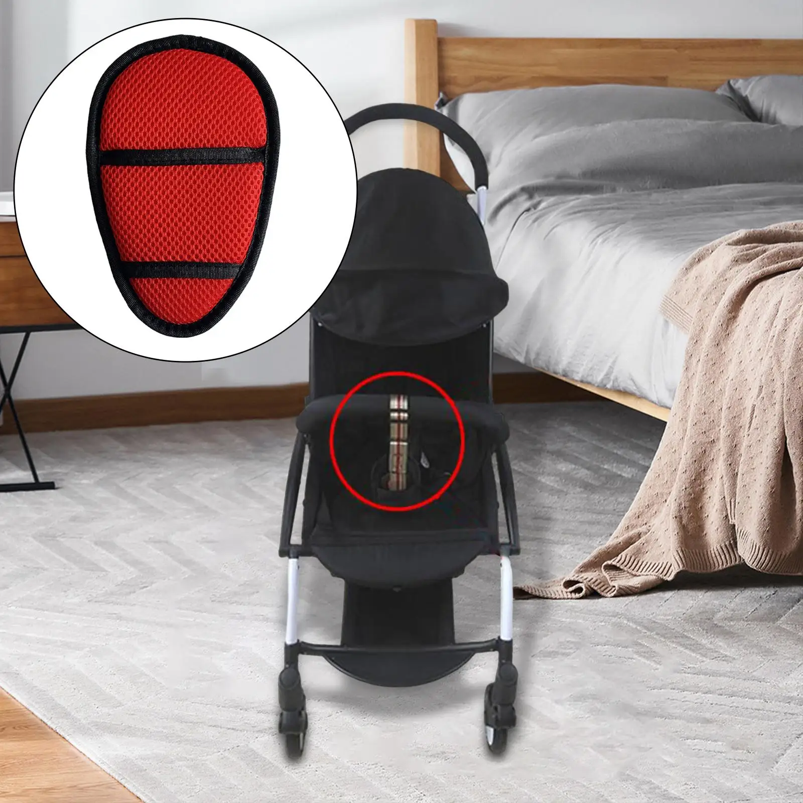 Seat Belt Cover Seat Belt Guard Baby Protector Crotch Pad Stroller Shoulder Crotch Pad Seat Belt Cover Five Point For Car Seat Pram Stroller Baby Children Kids