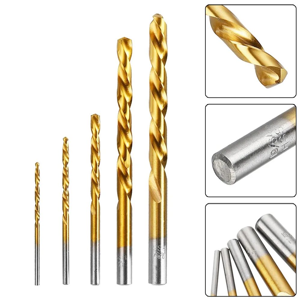 

5pcs Left Hand Drill Bits Straight Shank Left Way HSS Twist Drilling Tool Broken Bolt Damaged Screw Extractor Repair 3.2-8.7mm